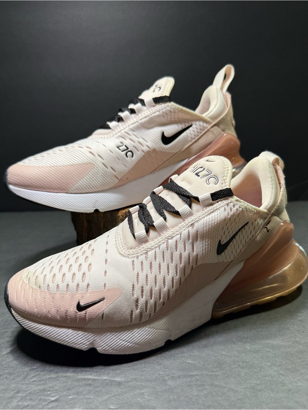 Nike Air Max 270 Women’s Pale Pink Black Sneakers Shoe Size-7